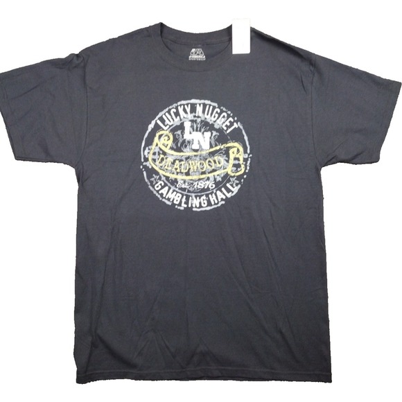 NWT J America Lucky Nugget Gambling Hall Deadwood SD  Mens LG t shirt Travel Tee - Picture 1 of 10